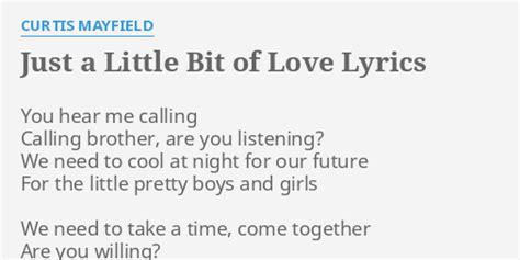 Just a Little Bit of Love Lyrics - FlashLyrics