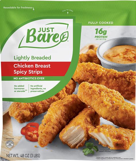 Just bare. Preheat air fryer to 350°F. Place frozen chicken pieces in basket in a single layer. Air fry for 8 minutes. Preheat oven to 375°F. Place frozen chicken pieces in a single layer on an ungreased baking pan. Bake uncovered for 12 minutes. Place 3-4 frozen chicken pieces in a single layer on a microwave safe dish. 