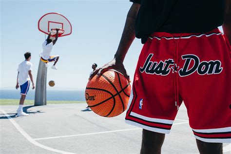 Just5don. Just Don extended its partnership with Jordan in the years since, creating multiple exclusive renditions of the Air Jordan 2. Further expanding into clothing, Just Don worked with Mitchell and Ness on a slate of reinterpretations of NBA uniforms. Just Don shorts have become a modern streetwear staple thanks to their playful reimaginations and ... 