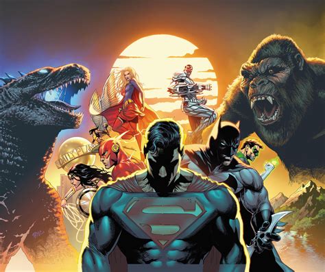 Justice league vs godzilla vs kong. Justice League vs. Godzilla vs. Kong #1. The cataclysmic crossover event of the year is here as the DC Universe clashes with Legendary’s Monsterverse in Justice League vs. Godzilla vs. Kong. Clark Kent is enjoying a night off with a very important dinner planned with his girlfriend, Lois Lane, when the entire city shudders under the weight of ... 