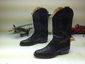 Justin Horned Horn Back Lizard Vintage Boots 12.5 D eBay