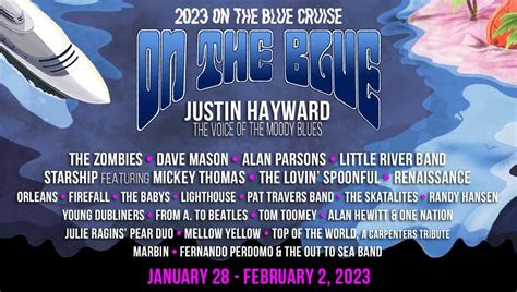 Join Justin plus All-Star Lineup. LIMITED CABINS AVAILABLE; JOHN LODGE ANNOUNCES JULY 2023 USA DATES ON HIS ‘DAYS OF FUTURE PASSED’ TOUR; Twelve Days of Christmas Contest; Newsletter. Join the Moody Blues email list and get news, tour dates, and special promotions. Shop.. 