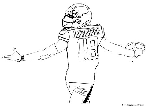 Download and print free Justin Jefferson color Sheets Coloring Page. 