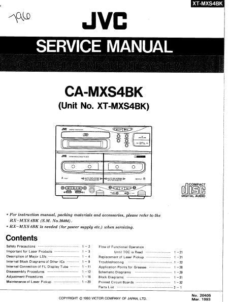 Jvc ca mxs4bk compact component system service manual. - Manuale di soluzione per il calcolo di tom apostol.