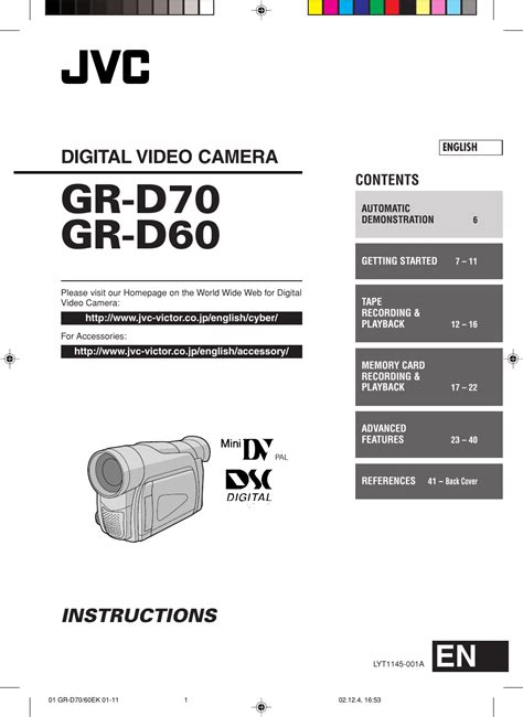 Jvc gr d70ek gr d70e digital video camera repair manual. - Diamond power apu service manual sy8100.