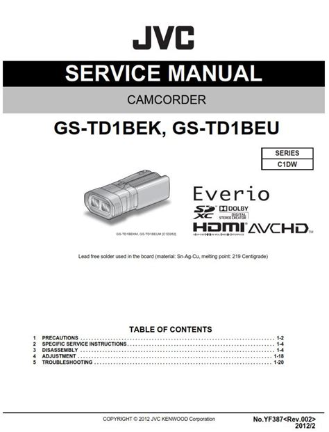 Jvc gs td1 service manual and repair guide. - Livres fran ais pour enfants collection ebook.