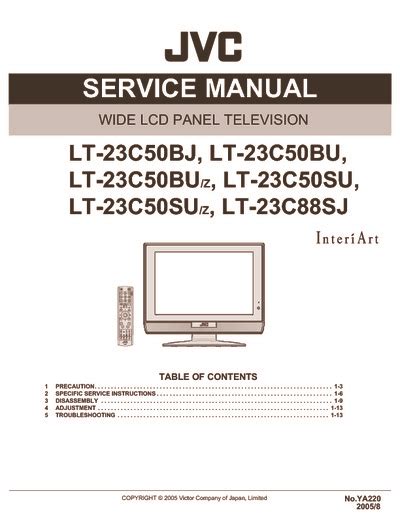 Jvc lt 23c50bj manuale di servizio tv a pannello lcd largo. - The architects guide to design build services.