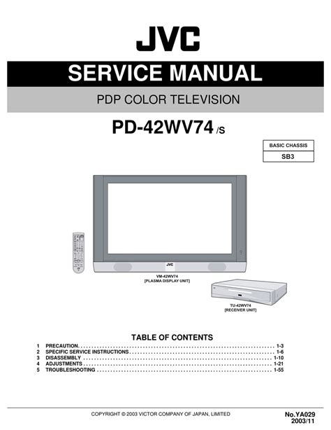 Jvc pd 42wv74 pdp color tv service manual. - How long do manual wind watches last.