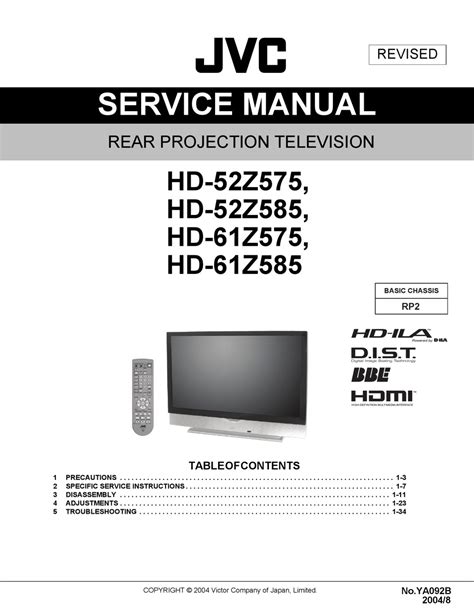 Jvc rear projection tv hd 52z575 hd 52z585 hd 61z575 hd 61z585 service manual download. - Tejidos precerámicos de las salinas de chao.