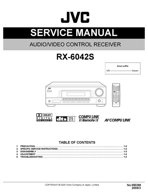 Jvc rx 6042s av control receiver service manual. - Solution manual for the elements of polymer science and engineering alfred rudin.