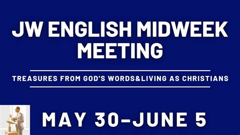 Jw midweek meeting. Refer to the Memorial Bible reading schedule on pages 8 and 9, and encourage all to prepare their heart. ( Ezr 7:10) Discuss how we can warmly welcome our guests on the night of the Memorial. ( Ro 15:7; mwb16.03 2) Play the video How to Make Memorial Bread. Congregation Bible Study: (30 min.) lff lesson 41 points 1-4. Concluding Comments (3 min.) 