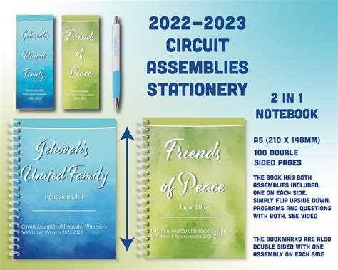 Here is a notebook for the next 2 Circuit Assembly's for 2022- 2023, "Jehovah's United Family" & "Friends of Peace". ... Apologies to The Christian Congregation of Jehovah's Witnesses and all concerned. Jehovah's organization gets it right and I am glad to have been wrong. J.C. This is an update and final entry regarding the post below: 0 .... 