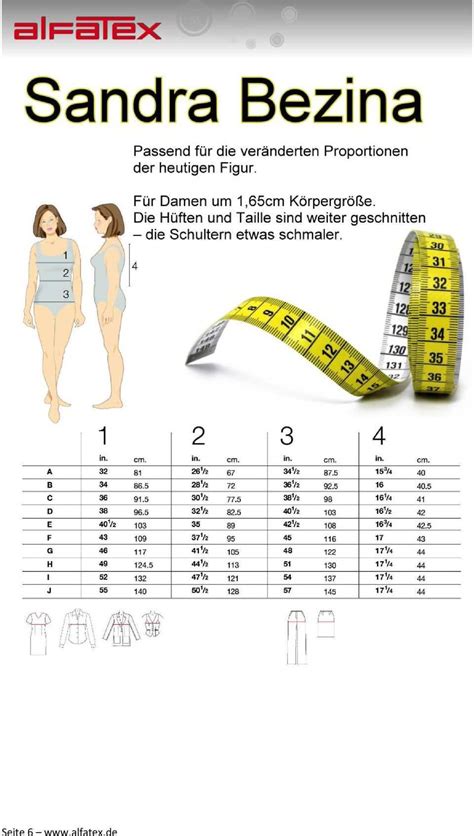 Körpermaße messen tabelle