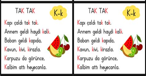 K Sesi Tekerleme T1-00 Tekerlemeler Eğitimgen. 