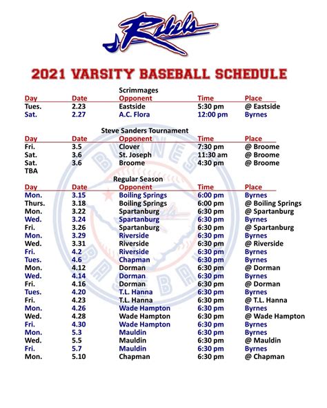The official 2023 Baseball schedule for the Texas Tech University Red Raiders. Skip to main content. Skip Ad. Close Ad. Search. Search. 2023 Baseball Schedule. Add To Calendar. Text Only. 2023 . All Games View Type: Toggle List View Toggle Table View not selected. overall 41 - 23.641. conf 12-12.500. streak. L2. home 30-7. away 7-12 .... 