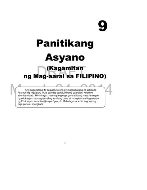 K to 12 - Grade 9 Filipino Learners Module - SlideShare