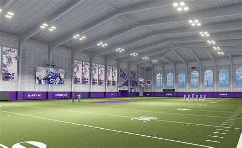 K-State also has the luxury of one of the few indoor practice facilities for baseball in the nation. The Brandeberry Indoor Practice Facility allows K-State baseball to have access to two full-length batting cages, portable pitching mounds and enough space to conduct full infield and bullpen workouts.. 