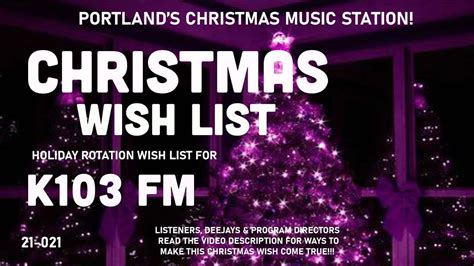 We are Portland's Christmas Music Station! You can listen at 103.3fm and on iHeartRadio - K103.com/listen Before you leave a grumpy message below,.... 