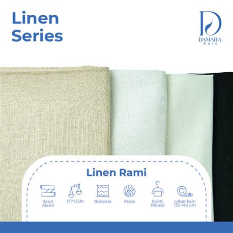 Kain Linen Rami Premium Basic Color - Putih - muktibox.com