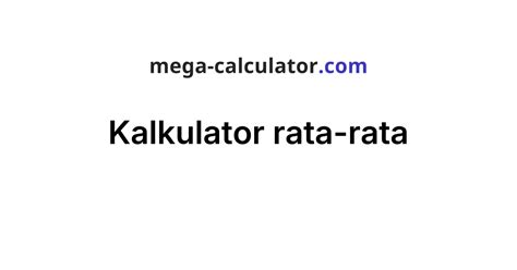 Kalkulator Rata Rata - Calculatored - wintechmobiles.com