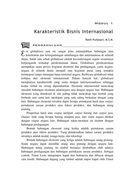 Karakteristik Bisnis Internasional - Perpustakaan UT - wintechmobiles.com
