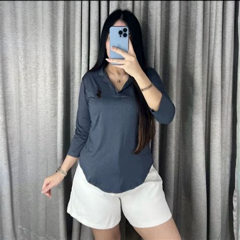 Karina Bordir - Kaos Bordir Kerah V Lengan Panjang 7/8 - Atasan … - muktibox.com