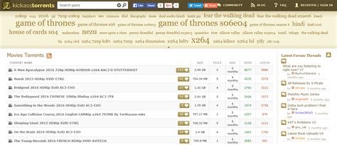 KAT Kickass Torrents.
