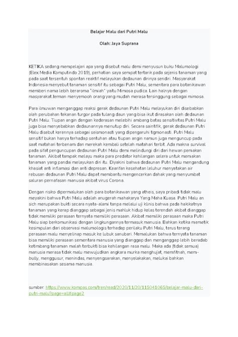 Kearifan dari Tanaman Putri Malu | PDF - Scribd - wintechmobiles.com