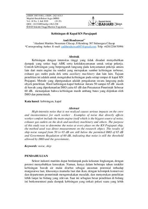 Kebisingan di Kapal KN Parajapati - raincitystudios.com