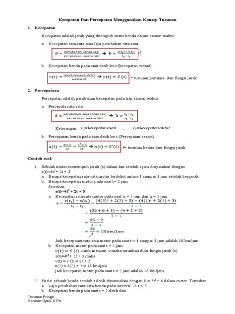 Kecepatan dan Percepatan dalam Turunan | PDF - Scribd - wintechmobiles.com