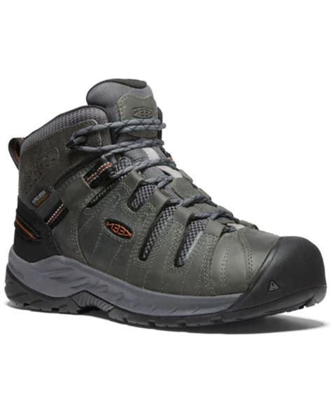 KEEN MEN’S FLINT II MID WATERPROOF WORK BOOTS – ROUND …