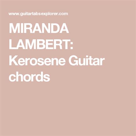 KEROSENE BASS by Miranda Lambert @ Ultimate-Guitar.Com