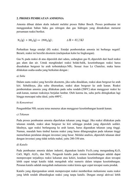 Kesetimbangan kimia dalam industri amonia1 | DOC - wintechmobiles.com