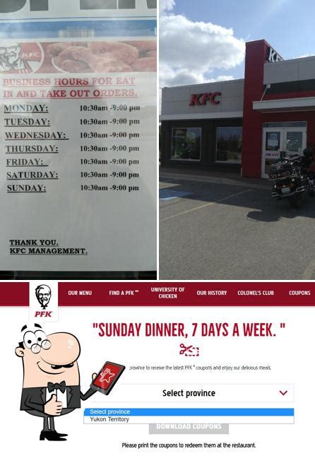 KFC menu in Whitehorse, Yukon, Canada - Sirved