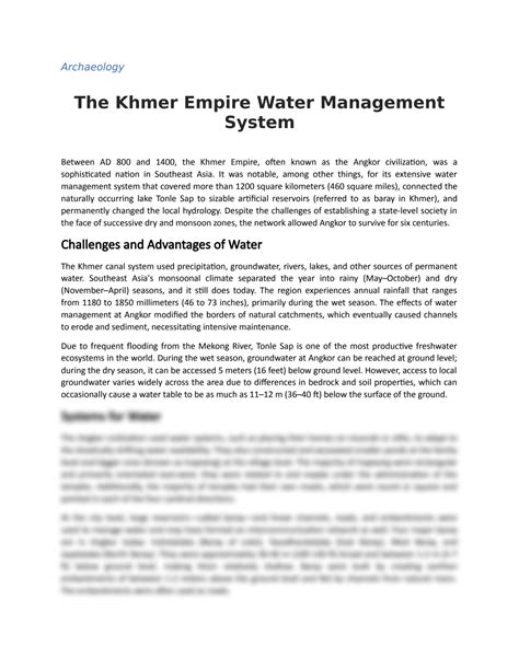 Khmer Empire and Water Management - Eco-Future - wintechmobiles.com