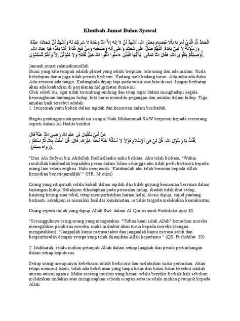 Khutbah Jumat Syawal Bulan Peningkatan Amal - raincitystudios.com