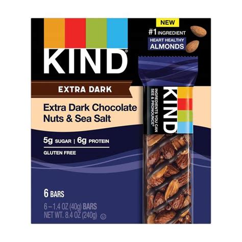 KIND Extra Dark Chocolate Nuts & Sea Salt Bars - 8.4oz/6ct