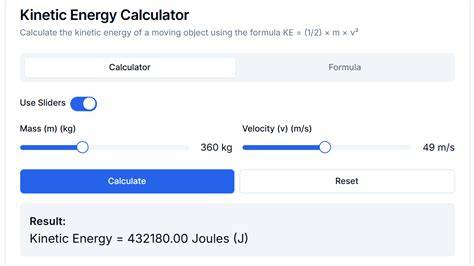 Kinetic Energy Calculator - raincitystudios.com