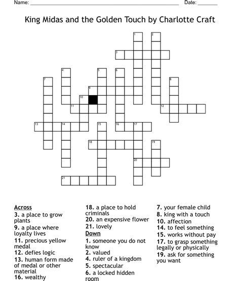 KING WITH THE GOLDEN TOUCH - 5 Letters - Crossword Solver …