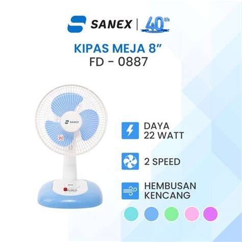 Kipas Angin Meja Sanex FD 0802 - Ungu | Mega Elektronik - raincitystudios.com