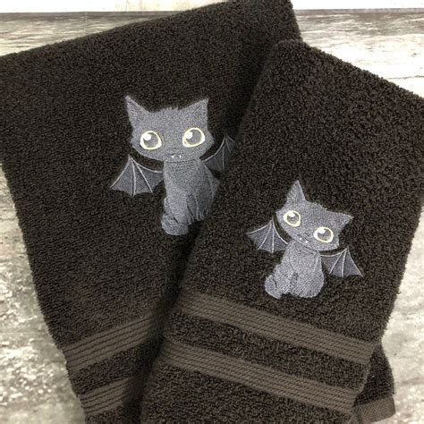 KITCHEN-BATHROOM TOWEL-HALLOWEEN BLACK CAT OR …