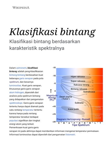 Klasifikasi bintang - Wikipedia bahasa Indonesia, ensiklopedia bebas - wintechmobiles.com