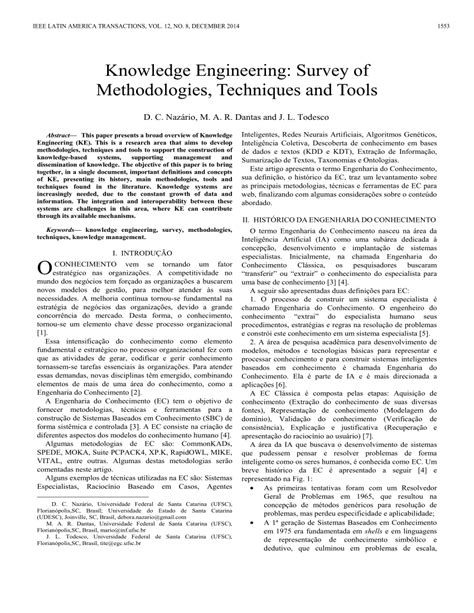 Knowledge Engineering: Survey of Methodologies ... - IEEE Xplore - coolestguyplanet.net