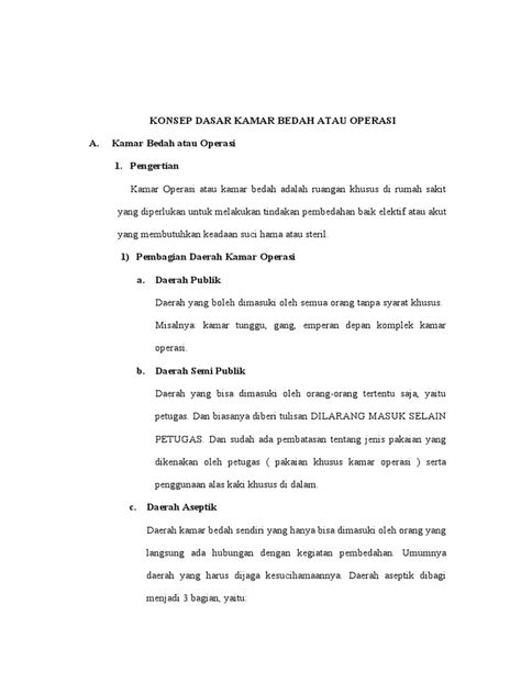 Konsep Dasar Kamar Operasi | PDF | Sains - wintechmobiles.com