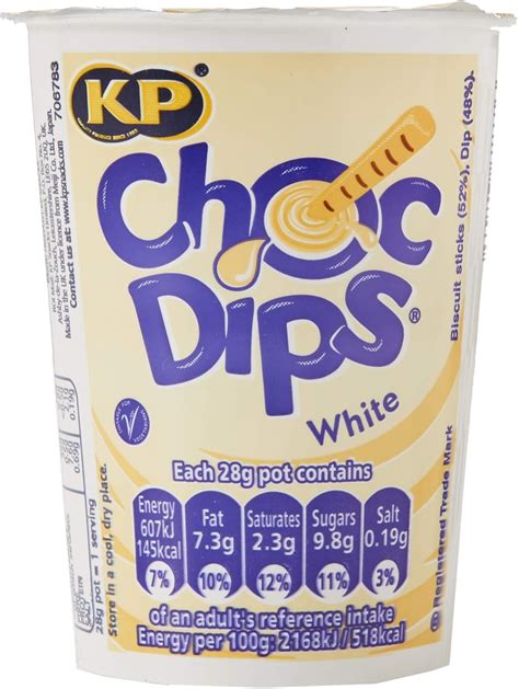 KP Choc Dips White Chocolate 28g, Case of 12