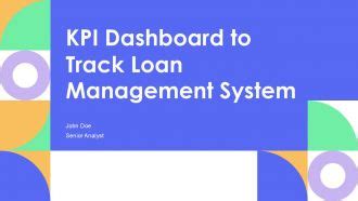KPI Dashboard To Track Loan Management System PPT Sample