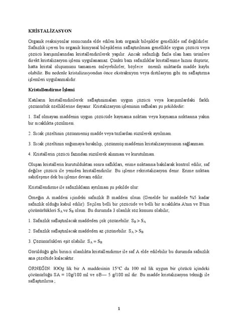 KRİSTALİZASYON PDF Scribd.