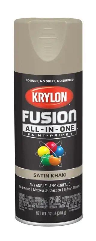 KRYLON K02740007 Fusion Primer and Spray Paint, Satin, Khaki, …