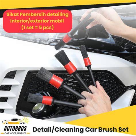 Kuas Detailing Mobil set 5 Pcs Interior Brush Cleaning - raincitystudios.com
