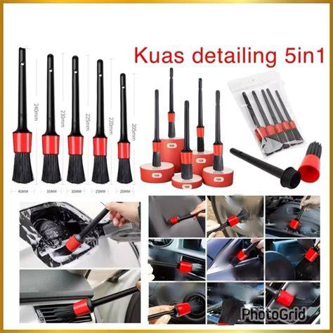 Kuas Detailing Set 5in1 Kuas Sikat Pembersih Sela Interior Mobil ... - raincitystudios.com